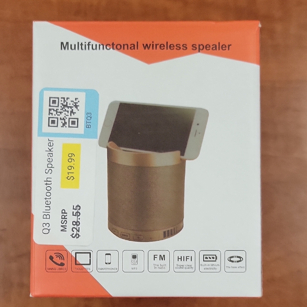 Multifunctional Wireless Bluetooth Speaker with Phone Stand - Gold